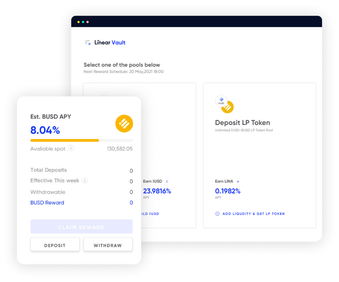 Our custom built yield generating vault that allows users to earn a passive income. Our custom built yield generating vault that allows users to earn a passive income.